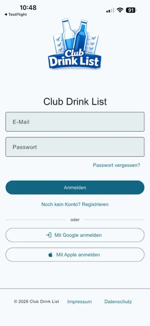 Club Drink List screenshot 1