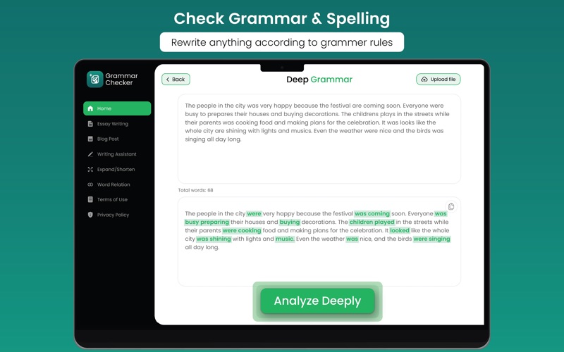 Grammar Checker - AI Writing iPhone screenshot