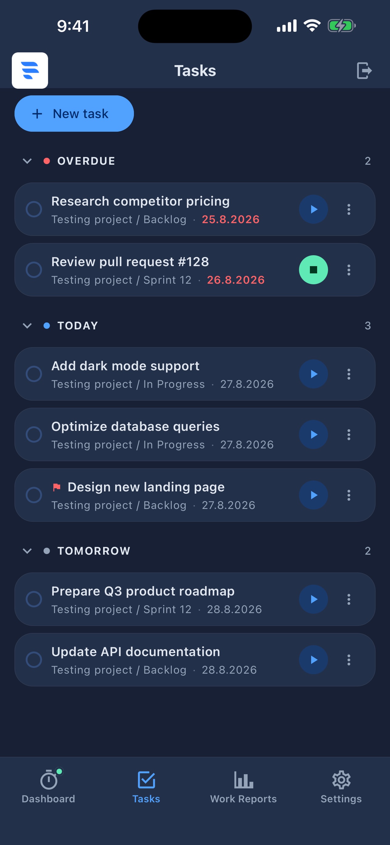 Screenshot 4 of Freelo Timetracking