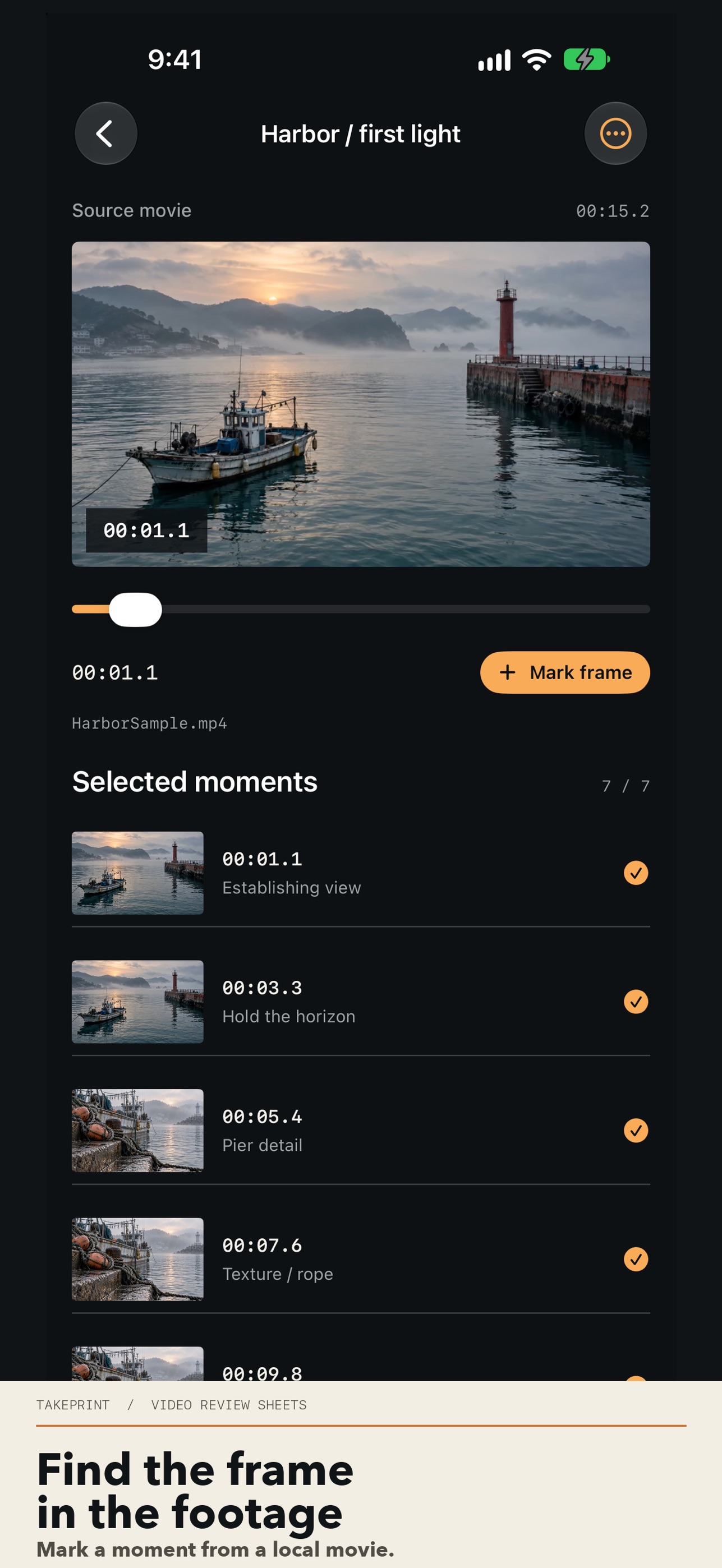 Screenshot 2 of Takeprint: Video Review Sheets