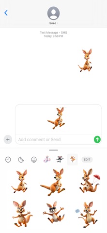 Jumping Kangaroo Stickers iPhone screenshot