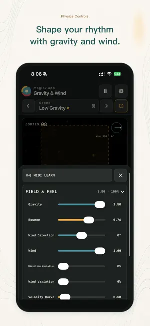 Gravity & Wind: MIDI Sequencer screenshot 2
