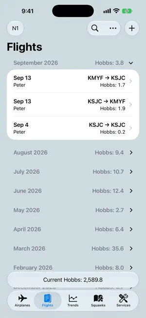 aeroLogbook screenshot 2
