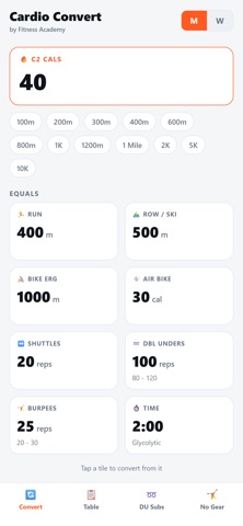 Cardio Convert iPhone screenshot