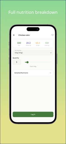 Calorie & Nutrition - FoodNote iPhone screenshot