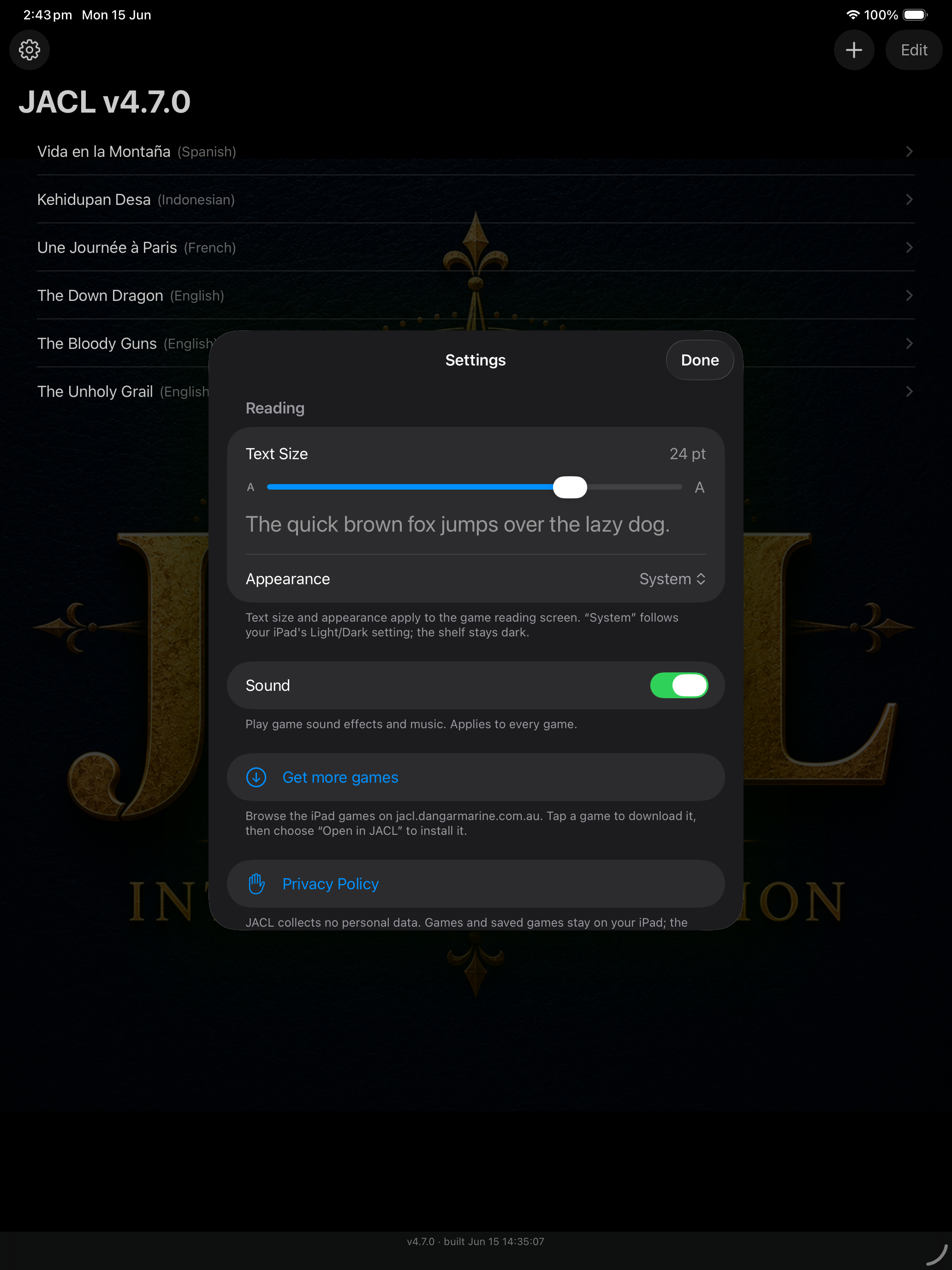 JACL Interactive Fiction screenshot 6