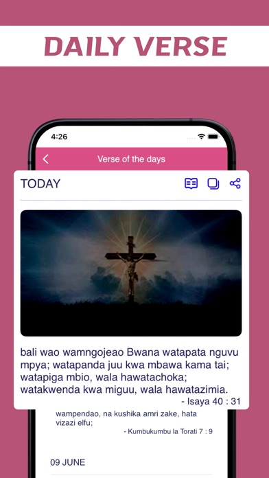 Biblia Takatifu in Swahili. Screenshot