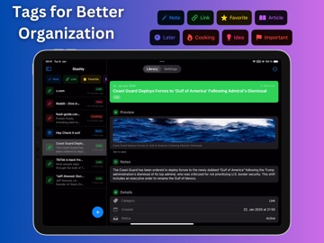 Stashly AI: Link & Note Saver iPad screenshot
