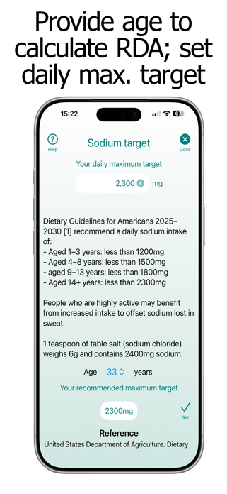 Sodium Counter and Tracker Screenshot 2 of 10