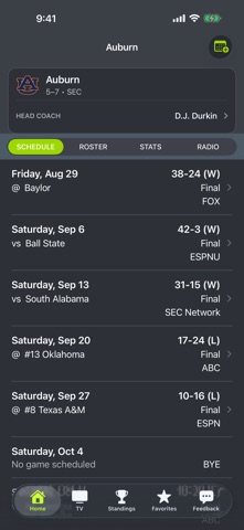 Auburn Football iPhone screenshot