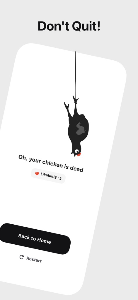 ChickFocus: Pomodoro Timer - 집중 세션을 도중에 그만둘 경우 병아리가 슬픈 상태가 되거나 사망하는 시각적 피드백을 제공하여 사용자의 지속적인 집중을 유도하며, '좋아요 -5'와 같은 부정적인 보상으로 목표 달성을 장려합니다.