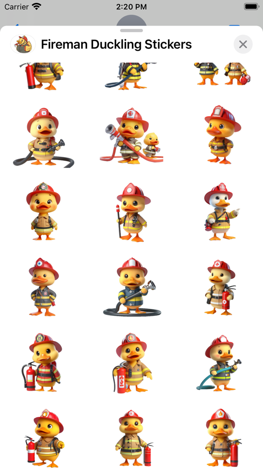 #2. Fireman Duckling Stickers (iOS) By: Paul Scott