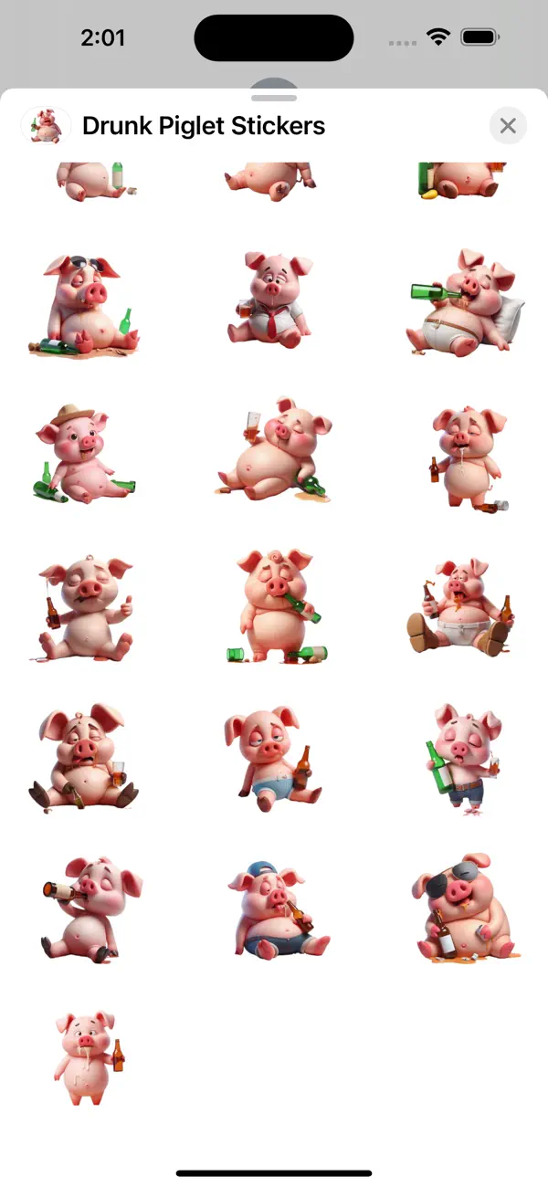 Screenshot #3 pour Drunk Piglet Stickers