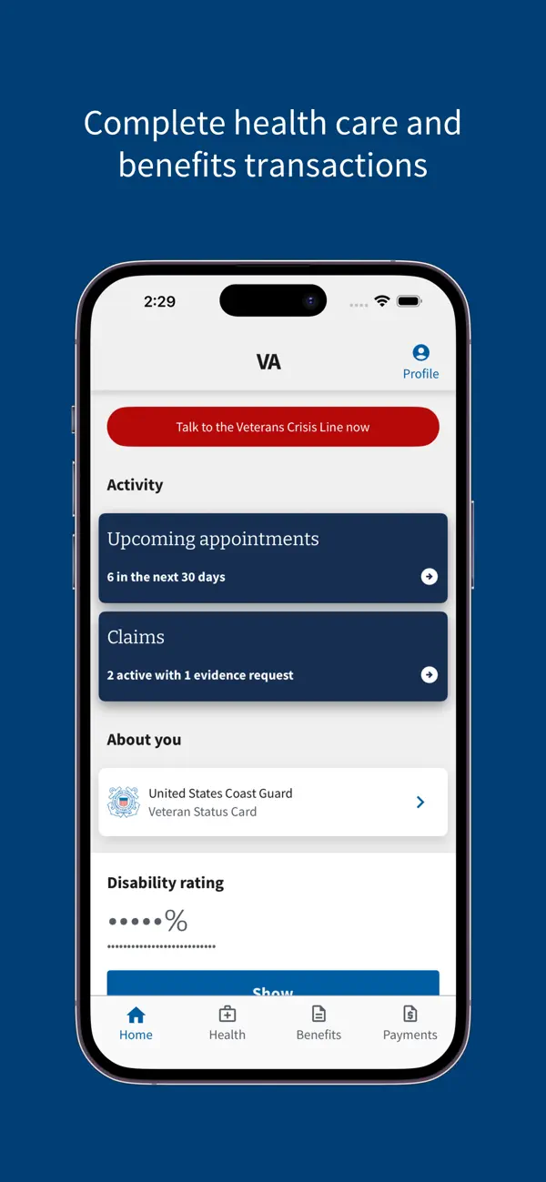 Screenshot #1 pour VA: Health and Benefits