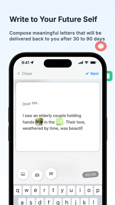 Dear Me - Letters To Self iPhone screenshot 1 - Lifestyle app