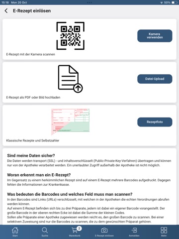 meine-e-Apotheke iPad screenshot