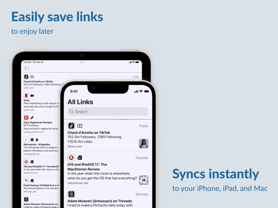 Plinky: Easily Save Links iPad screenshot 1 - Productivity app
