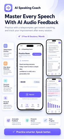 AI Coach: Public Speaking iPhone screenshot
