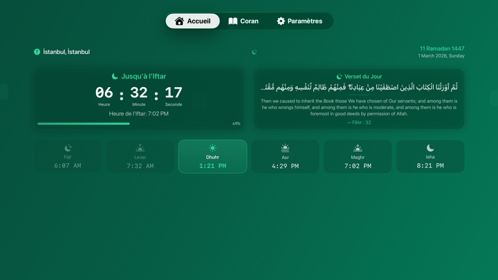 Screenshot #1 pour Iftar Vakti - Horaires Prière