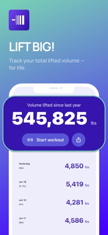 Workout Volume Tracker - Volu Screenshot 1 of 3