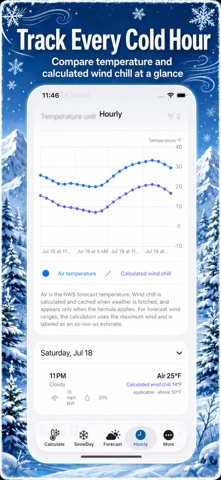 Wind Chill, Snow Day Pro iPhone screenshot