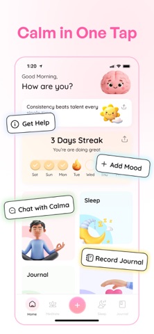 Anxiety Relief & Calm: Calmana iPhone screenshot