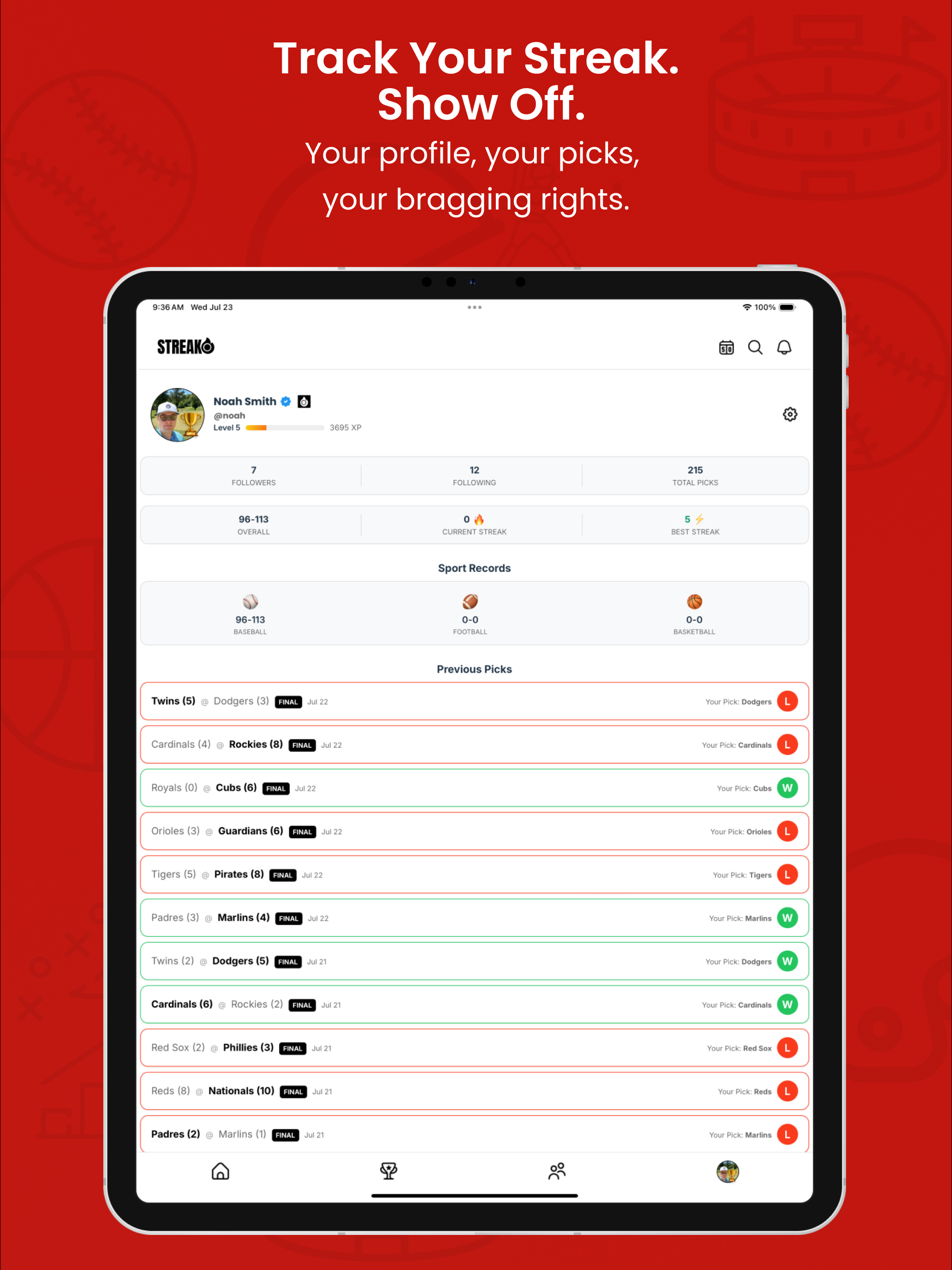 Streako: Daily Sports Pickem