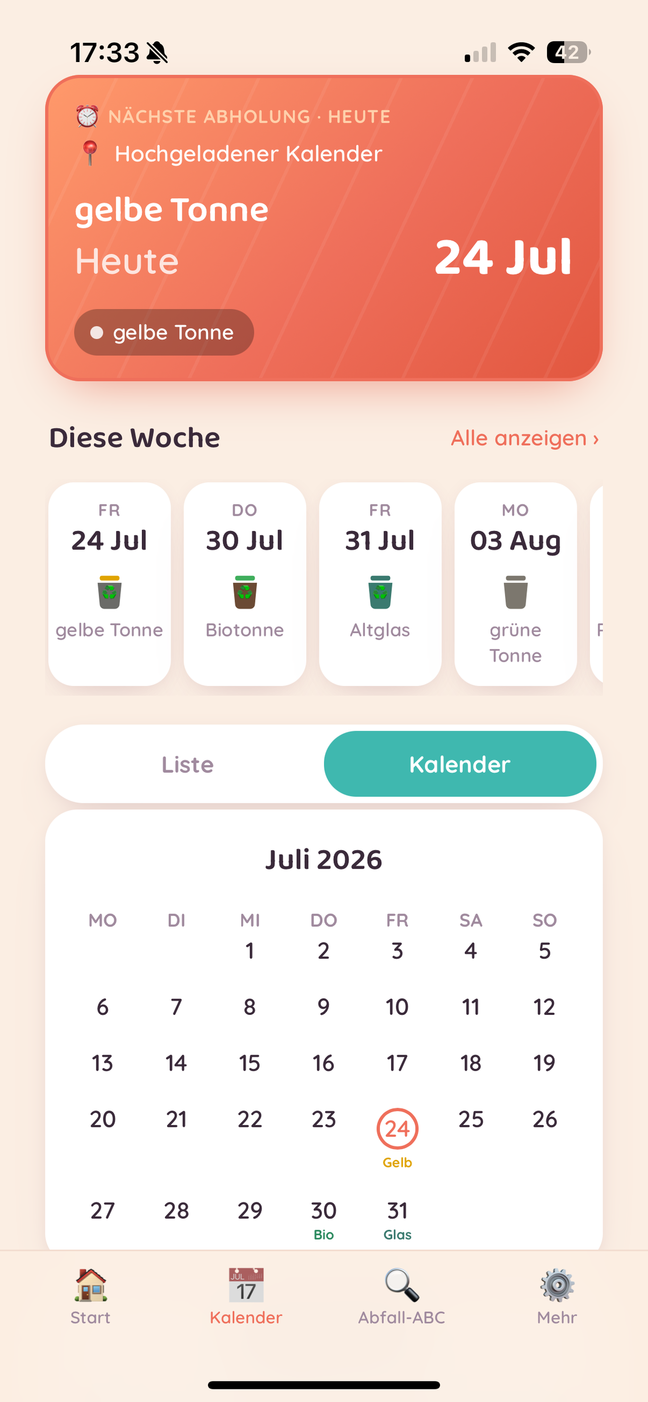 Müll-Kalender screenshot 3