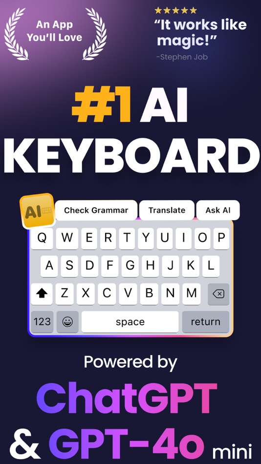 #1. AI Keyboard: KeyAI (iOS) 来自: Saad Belfqih