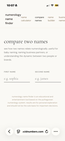 Numerology Name Finder iPhone screenshot