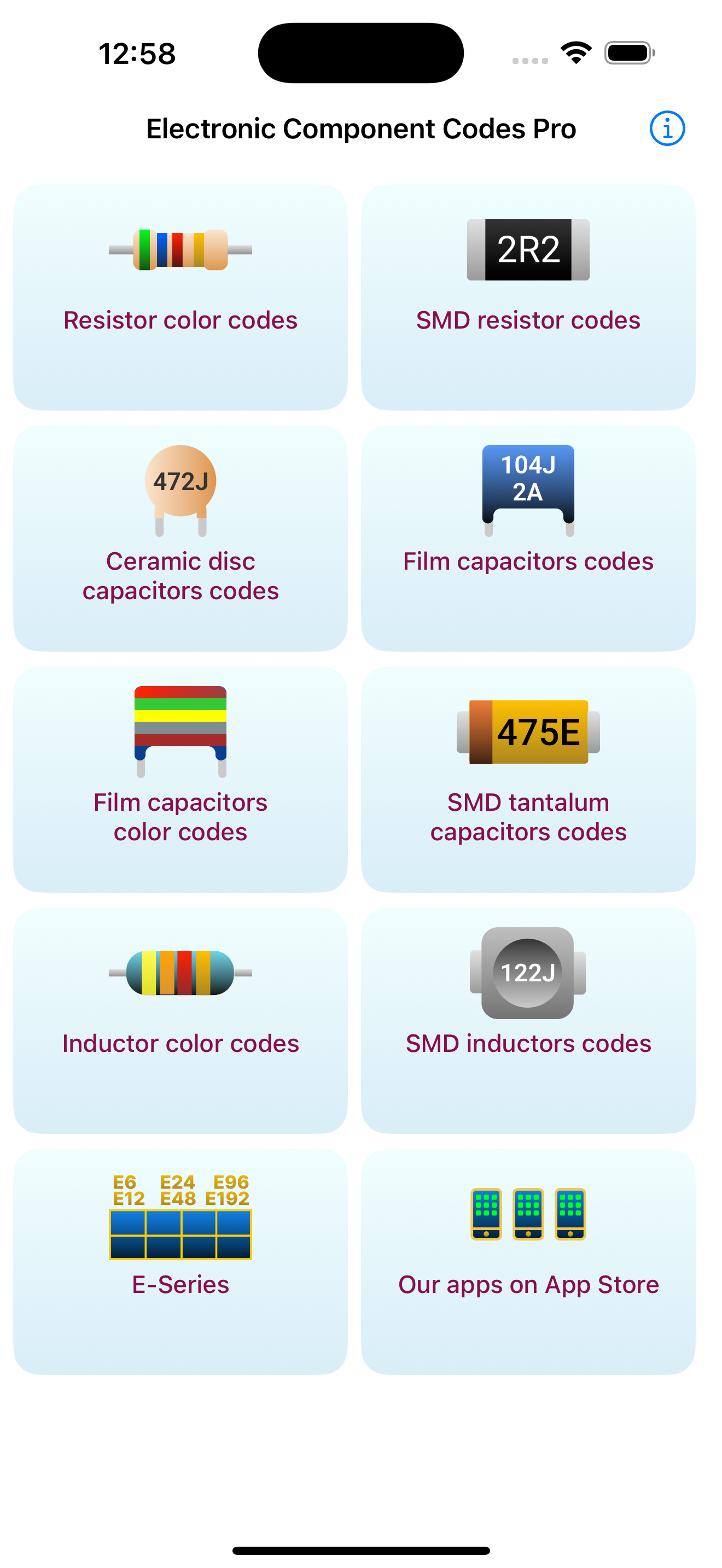 Electronic Component Codes Pro screenshot 1