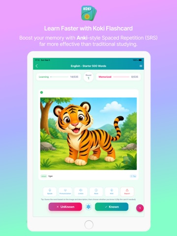 Koki FlashCard iPad screenshot 1