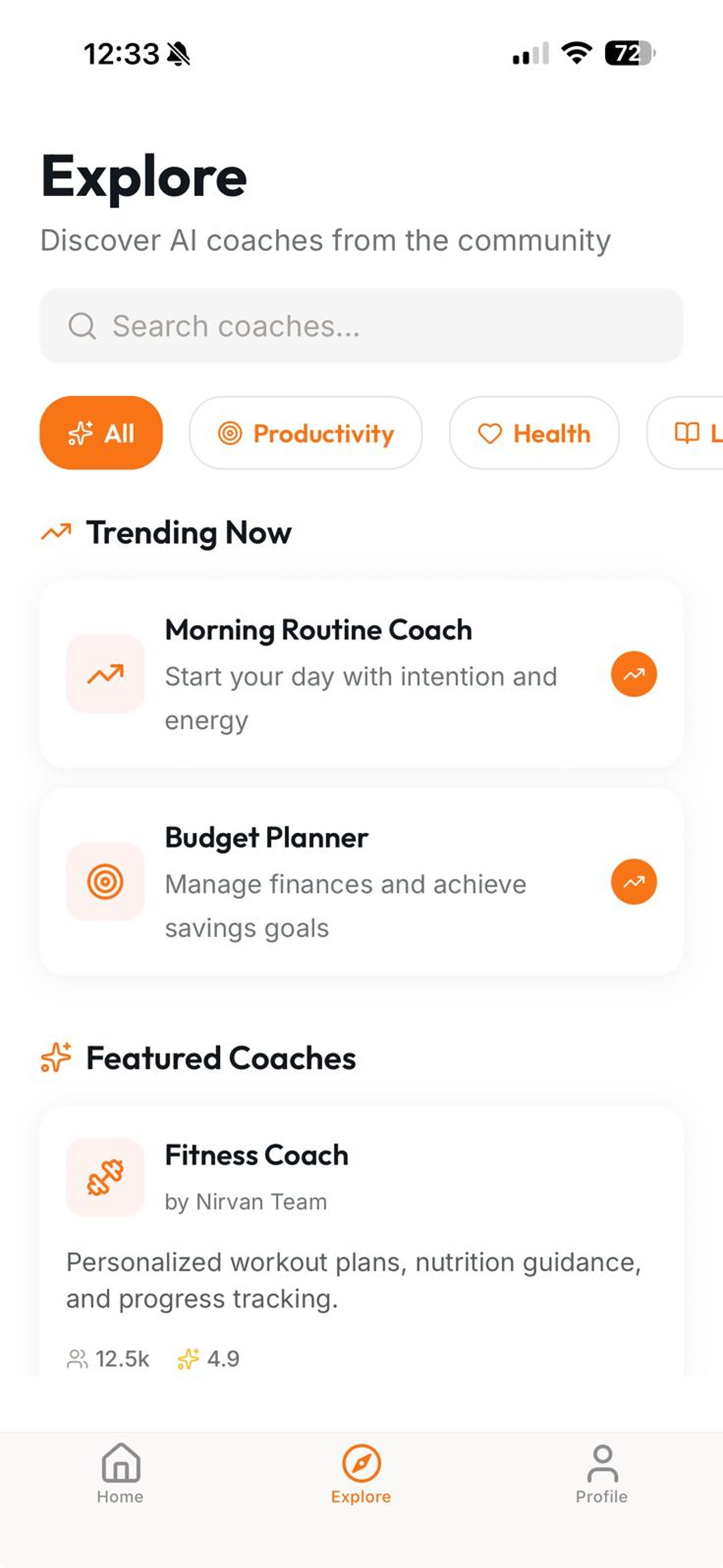 Nirvan-AI Coach screenshot 2