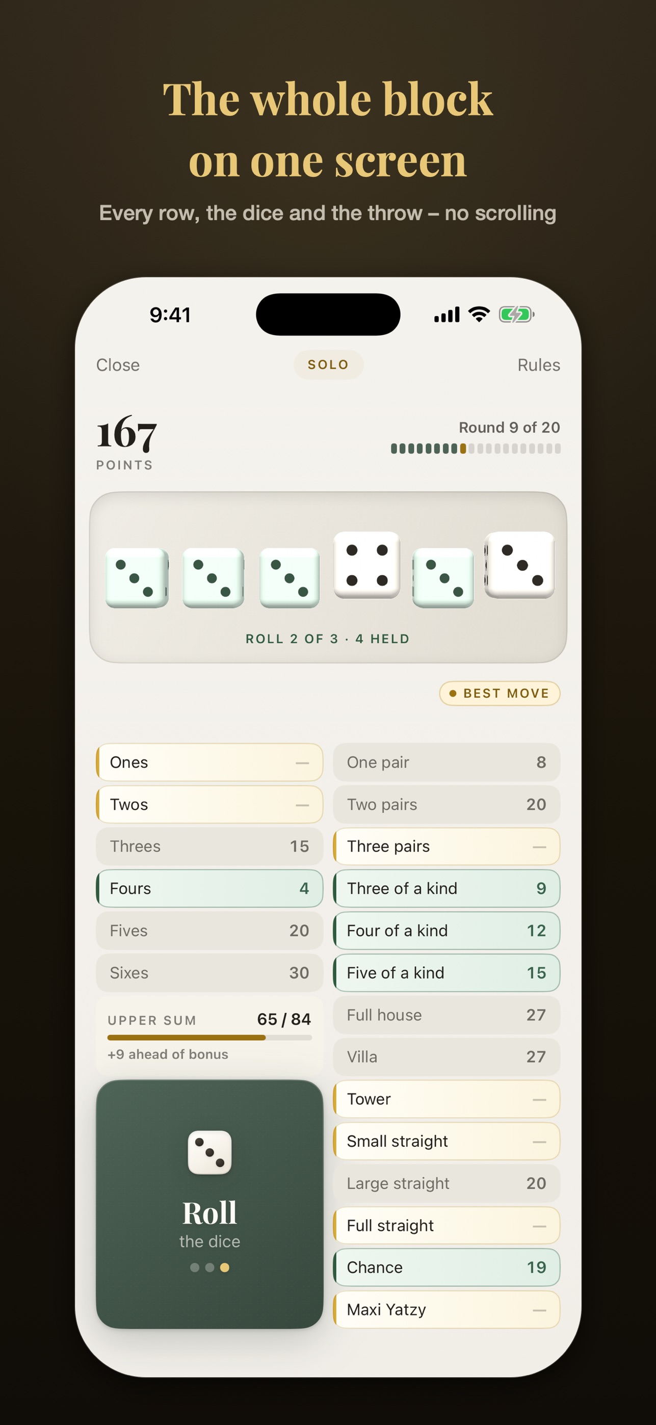 Screenshot 1 of Yatzy Challenge