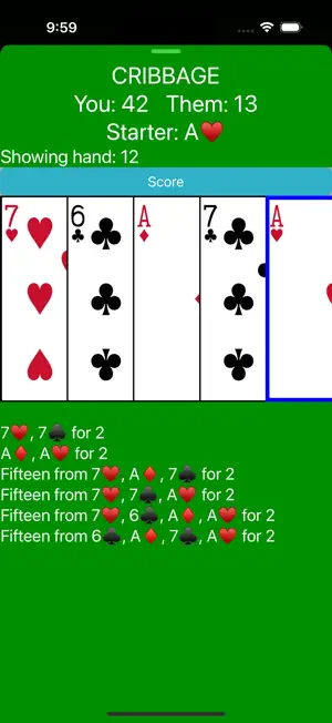 Cribbage for iMessage screenshot 1