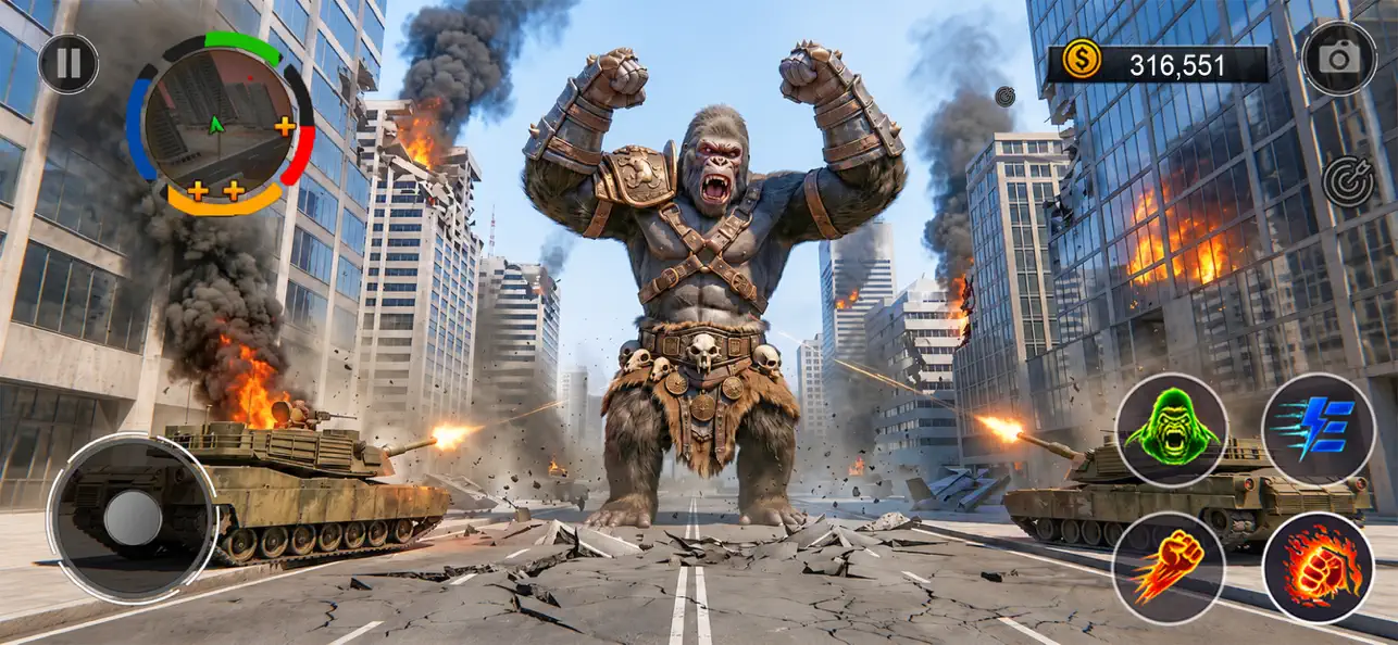 Screenshot #2 pour Big Angry Gorilla City Smash