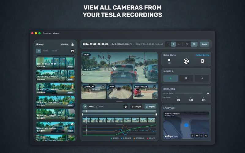 Screenshot #1 pour Dashcam Viewer for Tesla Cars