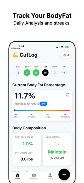 CutLog: Body Fat Scanner Screenshot 1 of 6