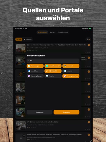 Hamburg Apartment Rent Finder iPad screenshot