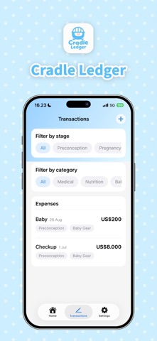 CradleLedger - Baby Budget iPhone screenshot 2