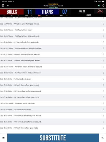 BT Basketball Stats iPad screenshot