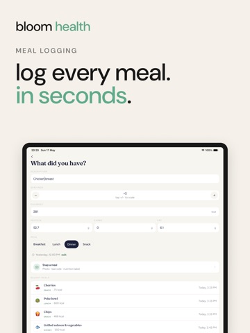 Bloomhealth - Calorie Tracker iPad screenshot