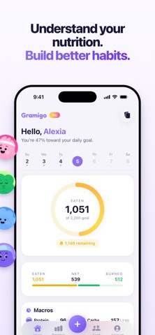 Gramigo: AI Calorie Counter iPhone screenshot