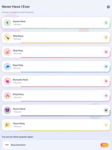 I Have Never - Fun Group Game iPad screenshot