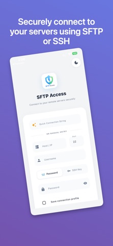 SFTP Access iPhone screenshot
