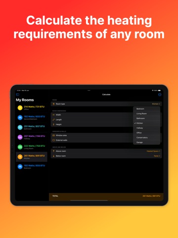 Radiator Calculator Pro iPad screenshot