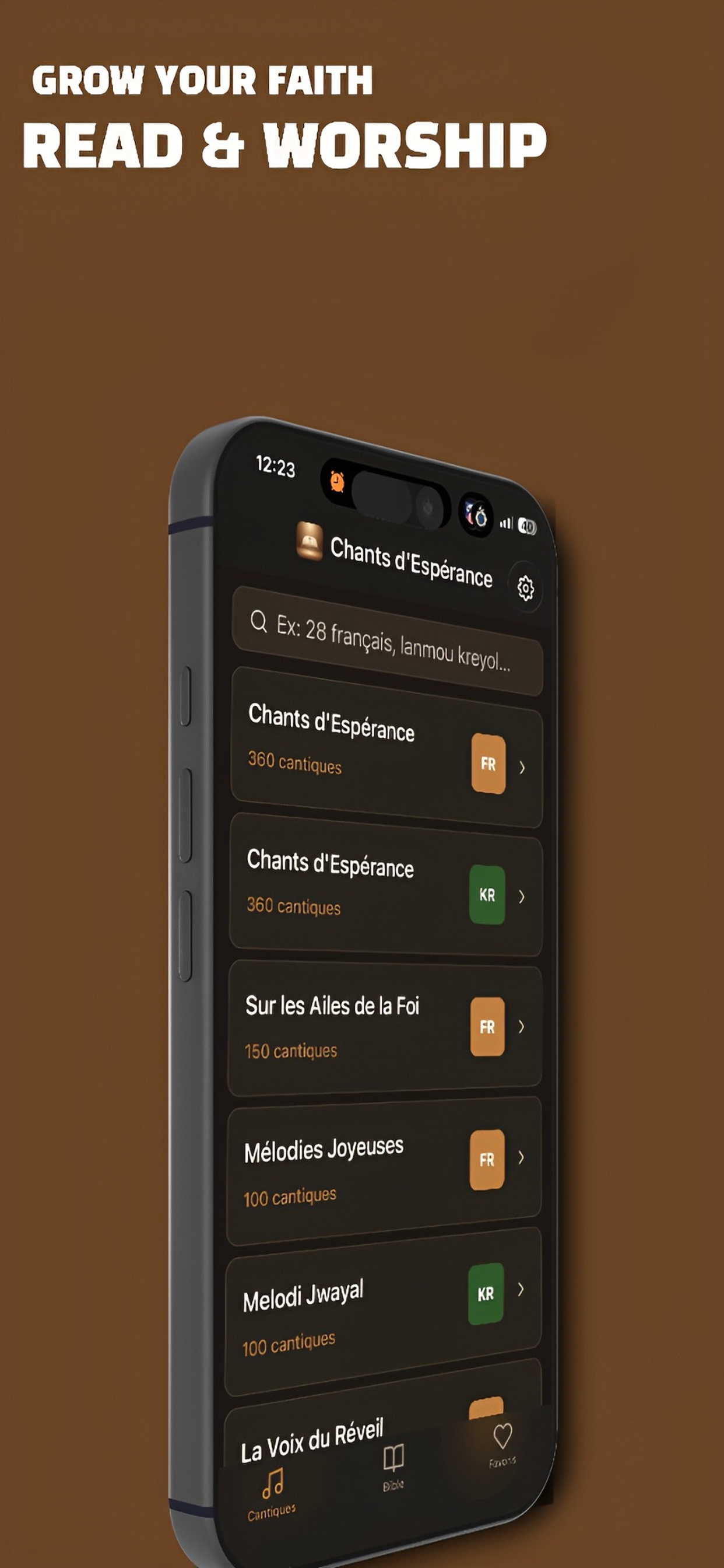 Chants d'Esperance & Bible screenshot 3