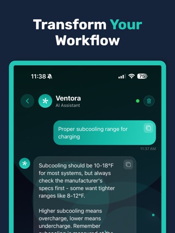 Ventora - AI HVAC Assistant iPad screenshot