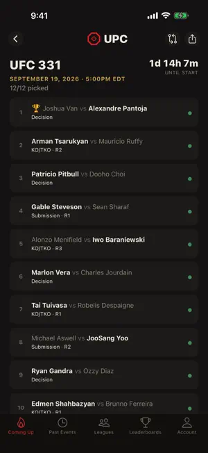 UPC: MMA Fight Picks screenshot 2
