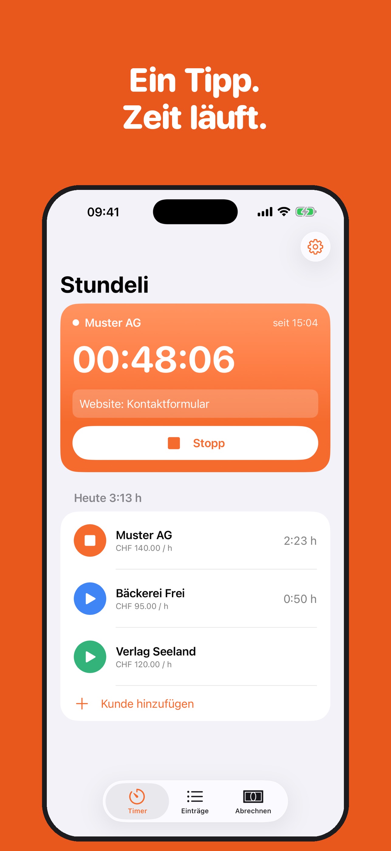 Screenshot 1 of Stundeli – Zeiterfassung